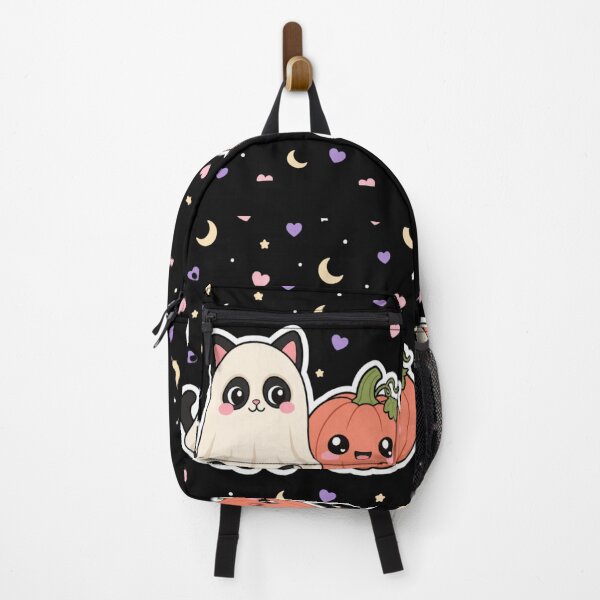 Item preview, Cute Halloween Cat and Pumpkin – Kawaii Ghost Cat Duo designed and sold by Artxotic Studio.
