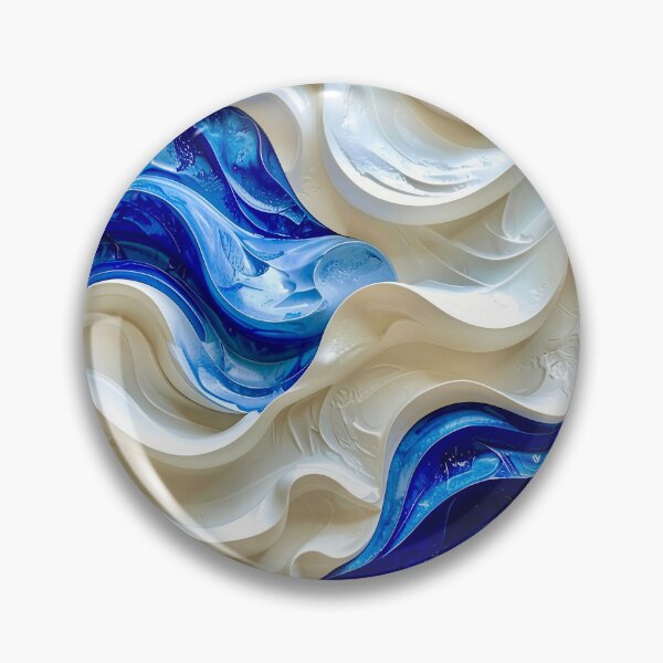 Item preview, Sculptural Sapphire and Cream Geometric Relief designed and sold by Vicky Brago-Mitchell®.