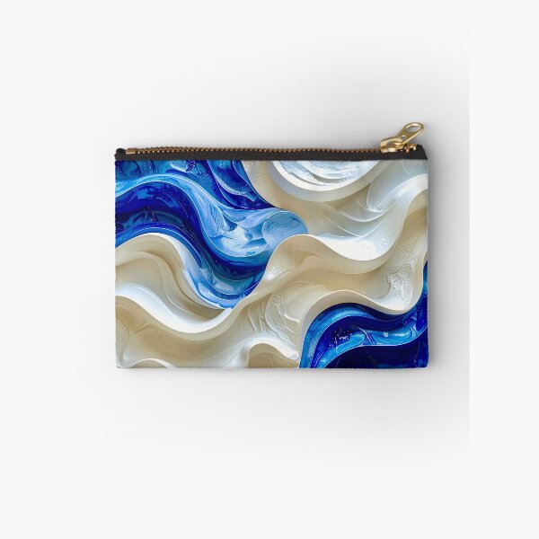 Item preview, Sculptural Sapphire and Cream Geometric Relief designed and sold by Vicky Brago-Mitchell®.