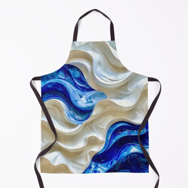 Item preview, Sculptural Sapphire and Cream Geometric Relief designed and sold by Vicky Brago-Mitchell®.