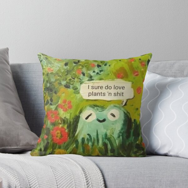 Item preview, Happy Frog Who Loves Plants Sitting in a Meadow Cursing Painting Art designed and sold by MakersFolly.