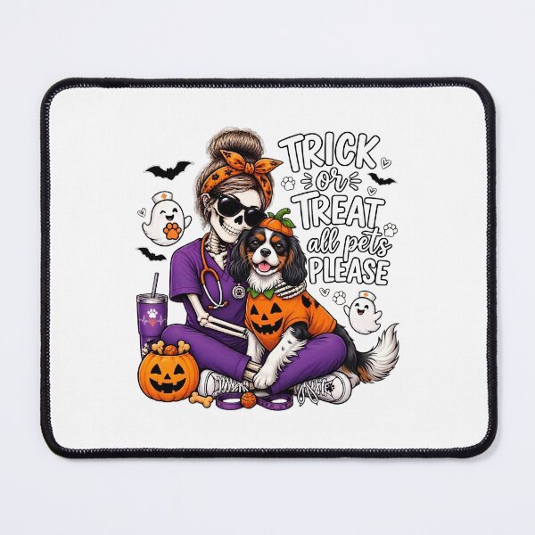 Item preview, Trick Or Treat All Pets Please Cavalier King Charles Spaniel Skeleton Vet Tech Nurse Halloween designed and sold by Moad Fahim.