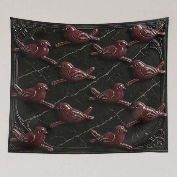 Item preview, Embossed Ceramic Birds on Black Marble - Vintage Gothic Wall Art designed and sold by Breezes-of-Ida.
