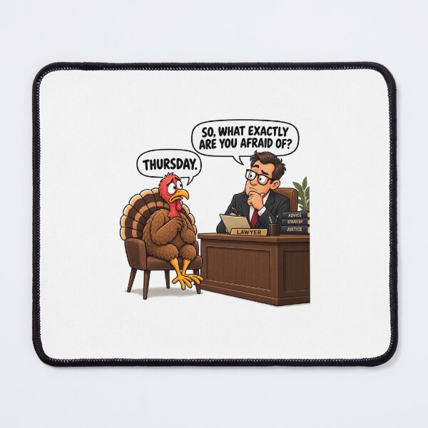 Item preview, Funny Thanksgiving Turkey Lawyer – Afraid of Thursday designed and sold by EwelinaBa.