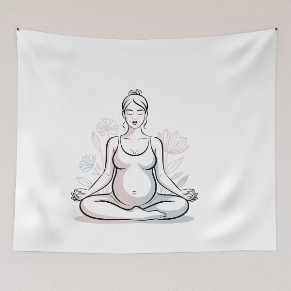 Item preview, Floral Halo Lotus Meditation Prenatal Yoga designed and sold by 108stillness.