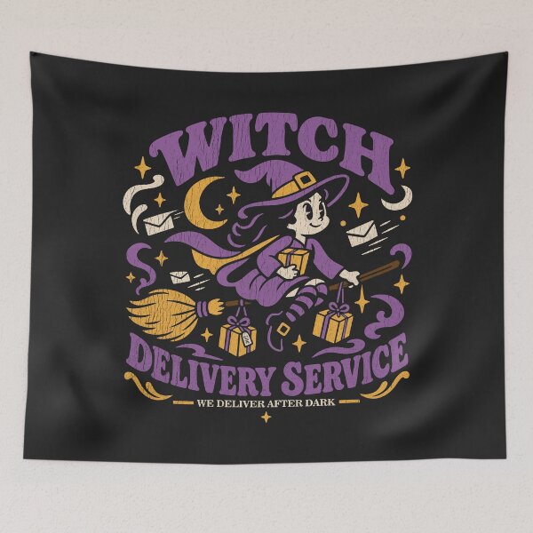 Item preview, Vintage Witch Delivery Service designed and sold by CamaleonDesigns.
