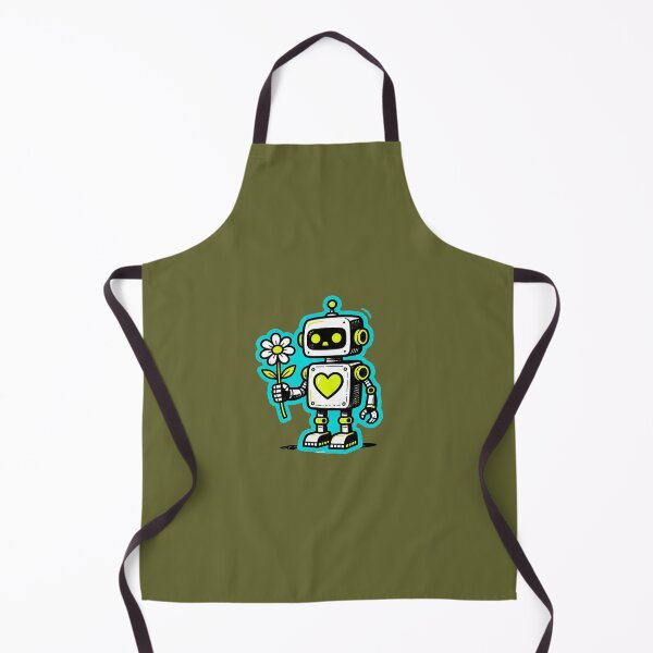 Item preview, robot with a flower in hand and a heart on its chest designed and sold by mixoubraw.
