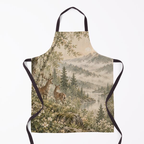 Item preview, Watercolor Woodland Deer Mountain Lake Nature Art designed and sold by Jozefin's Studio.