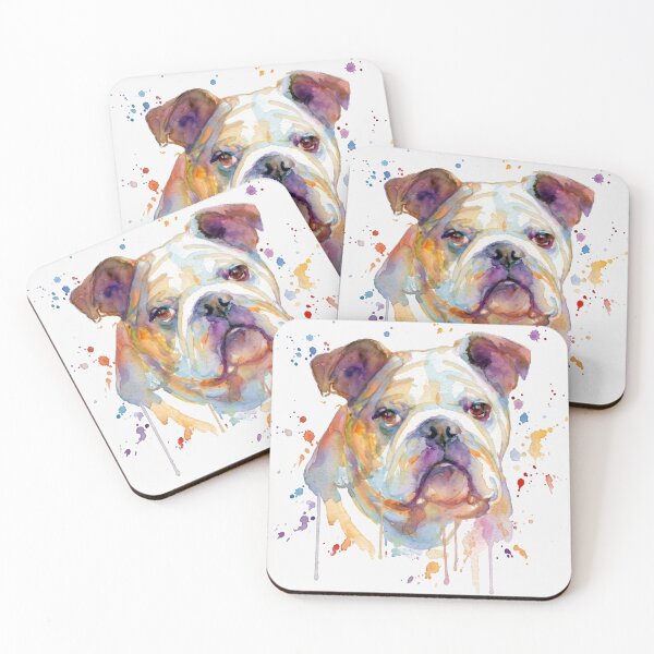 Item preview, Colorful English Bulldog Portrait designed and sold by caracatita75.