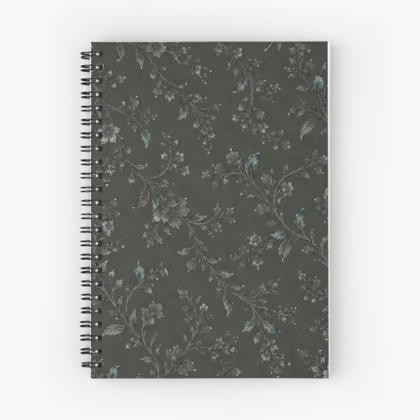Item preview, Dark Botanical Garden – Teal & Silver Vintage Floral Pattern designed and sold by HO•Designs.