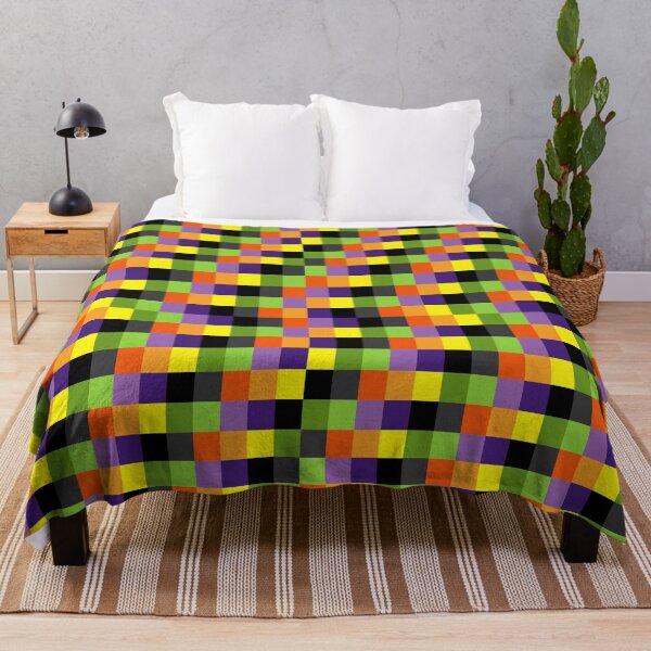 Item preview, Green Orange Yellow Purple and Black Squares, Halloween Pattern designed and sold by bestggraphico.