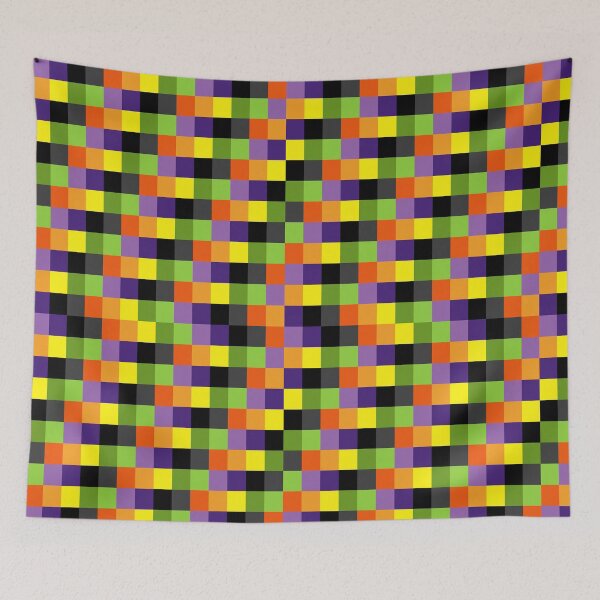 Item preview, Green Orange Yellow Purple and Black Squares, Halloween Pattern designed and sold by bestggraphico.
