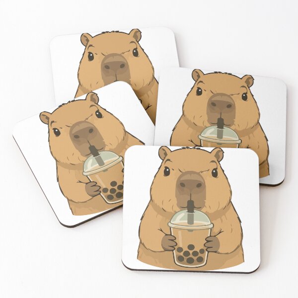Item preview, Capybara Cartoon Drinking Bubble Tea Funny Animal  designed and sold by stylishdzign.