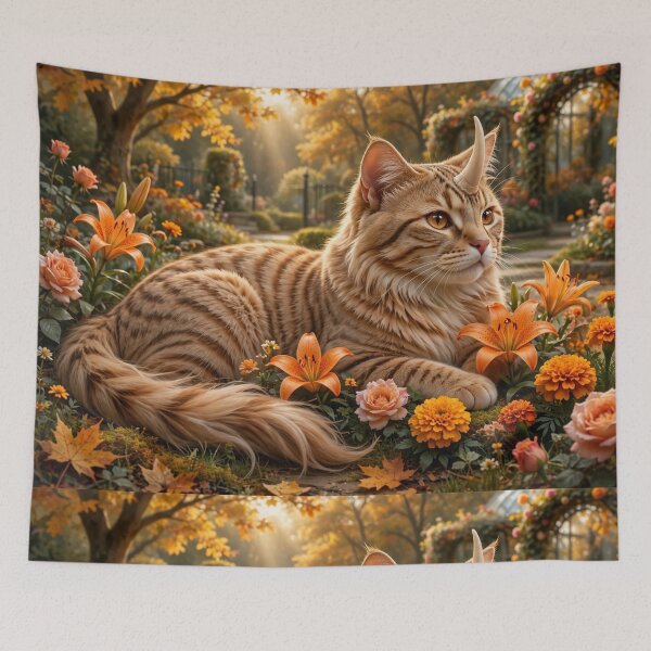 Item preview, Garden Unicorn Cat – Autumn Fantasy Feline designed and sold by TreatLLC.
