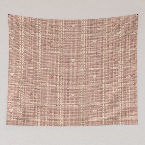 Item preview, Blush Pink Woven Hearts Pattern – Cozy Romantic Textile designed and sold by HO•Designs.