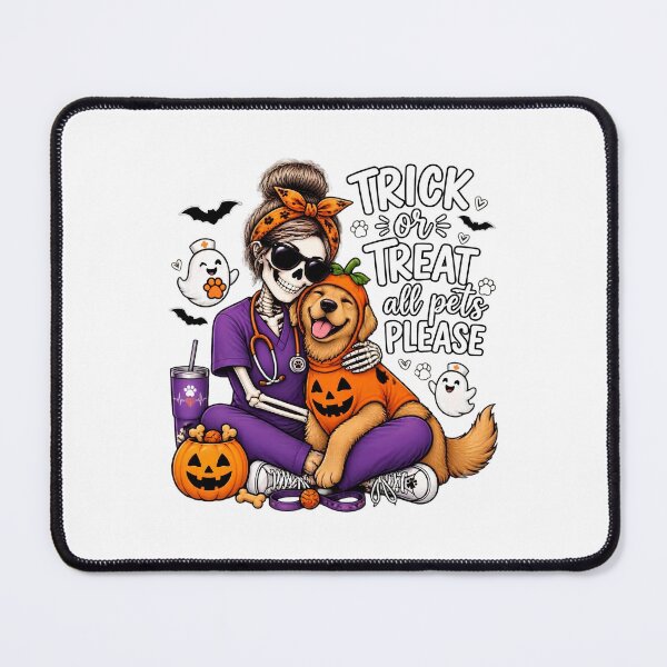 Item preview, Trick Or Treat All Pets Please Golden Retriever Skeleton Vet Tech Nurse Halloween designed and sold by Moad Fahim.