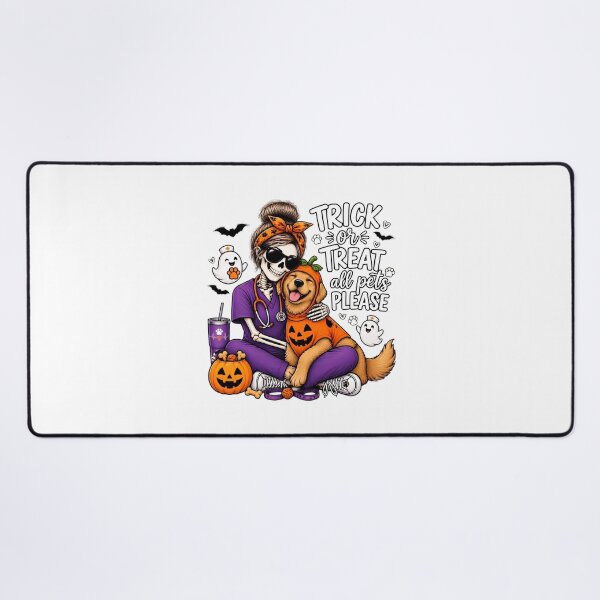 Item preview, Trick Or Treat All Pets Please Golden Retriever Skeleton Vet Tech Nurse Halloween designed and sold by Moad Fahim.