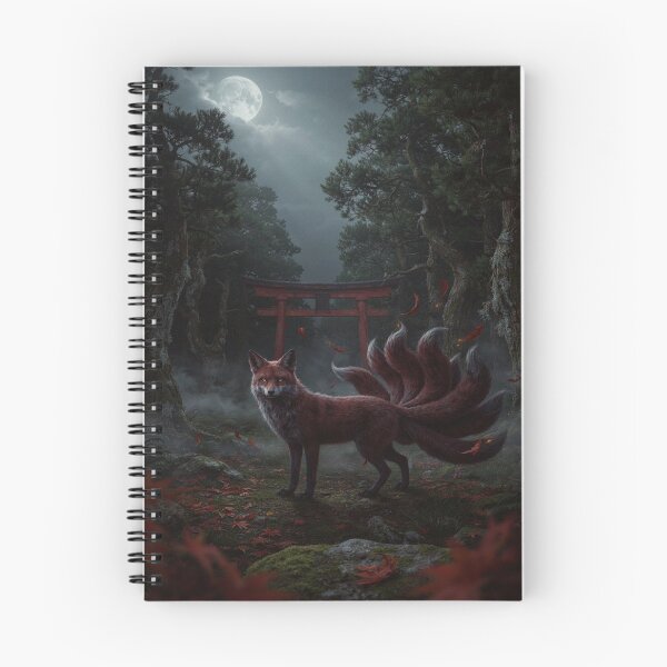 Item preview, Mystical Nine Tailed Kitsune Under the Moon designed and sold by JanjjaSoulInk.