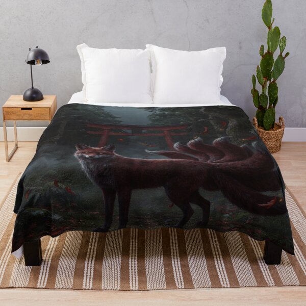Item preview, Mystical Nine Tailed Kitsune Under the Moon designed and sold by JanjjaSoulInk.