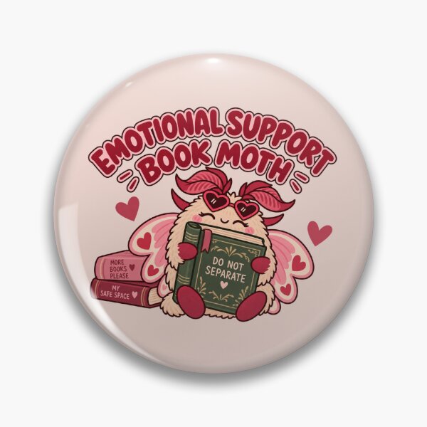 Item preview, Emotional Support Book Moth – Funny Book Lover Comfort Read designed and sold by SnugbugStudios.