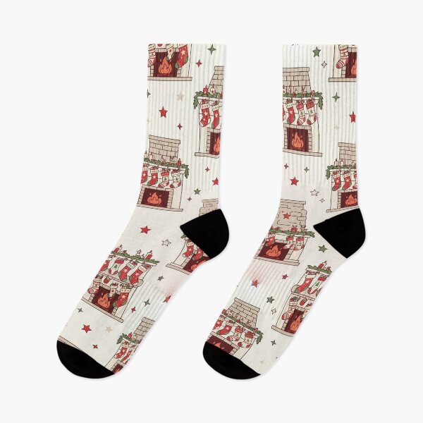Artikelvorschau, Christmas Stockings - Flat Illustration Seamless Christmas Pattern entworfen und verkauft von inkaylindesign.