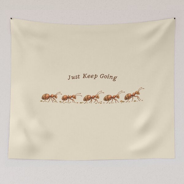 Item preview, Just Keep Going Marching Ants Watercolor designed and sold by mycute-stickers.