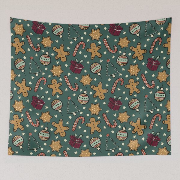 Item preview, Vintage Christmas Ornaments Pattern in Sage Green Botanical Xmas designed and sold by Claudia S. Design.
