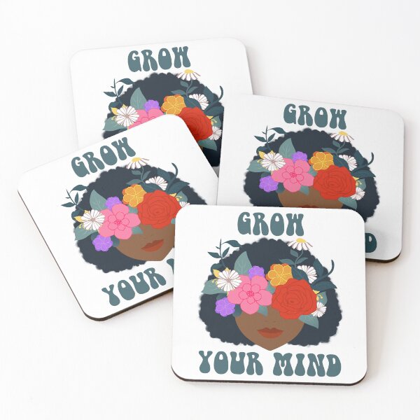 Item preview, Grow Your Mind – Floral Black Woman Botanical Self Growth Aesthetic designed and sold by ralucasrf.