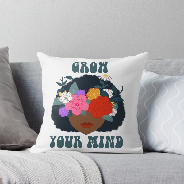 Item preview, Grow Your Mind – Floral Black Woman Botanical Self Growth Aesthetic designed and sold by ralucasrf.
