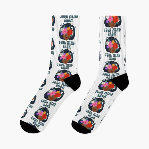 Item preview, Grow Your Mind – Floral Black Woman Botanical Self Growth Aesthetic designed and sold by ralucasrf.