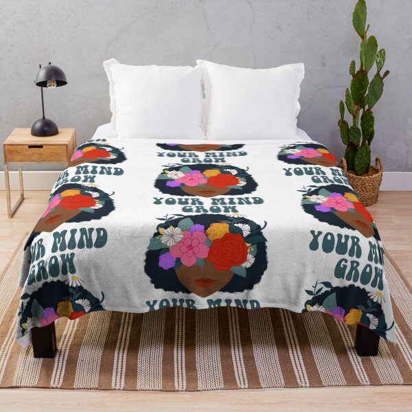 Item preview, Grow Your Mind – Floral Black Woman Botanical Self Growth Aesthetic designed and sold by ralucasrf.