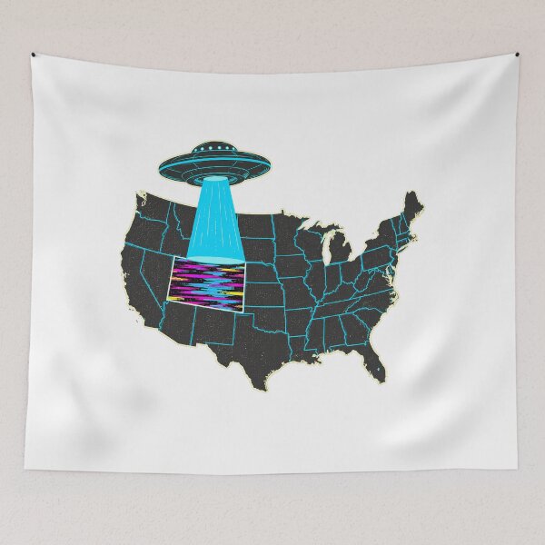 Item preview, Colorado UFO Synthwave Tractor Beam Sci-Fi Fan designed and sold by nortowelcomics.