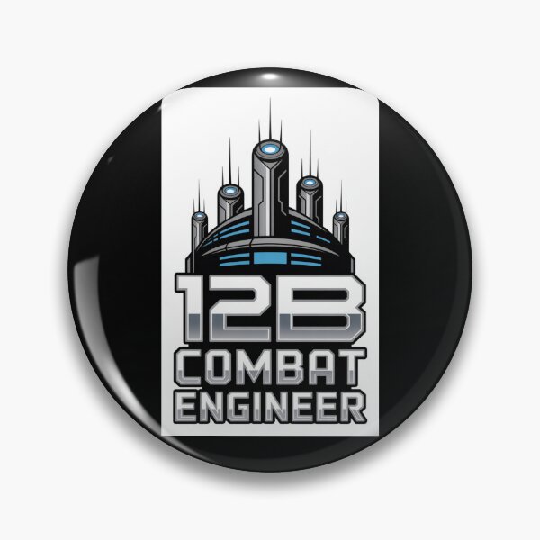 Item preview, 12B Combat Engineer — Futuristic Multi‑Tower Tech Emblem U.S. Army MOS Military Engineering Graphic designed and sold by GFamilyC.