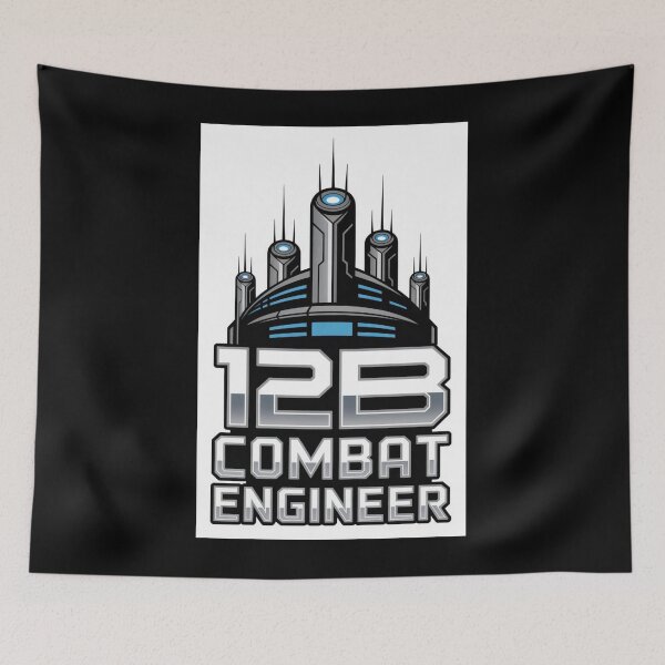 Item preview, 12B Combat Engineer — Futuristic Multi‑Tower Tech Emblem U.S. Army MOS Military Engineering Graphic designed and sold by GFamilyC.