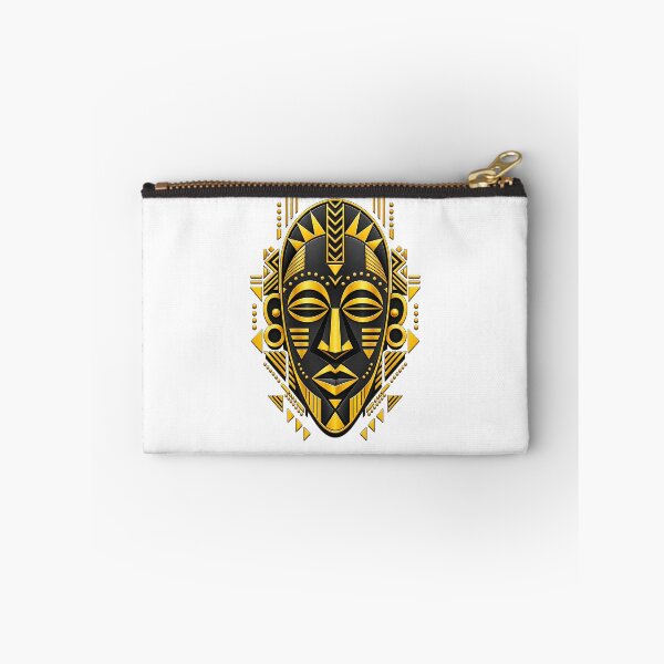 Item preview, Golden Afro-Futuristic Tribal Mask: Geometric Cyber-Ethnic Vector Art designed and sold by Nubian Style.