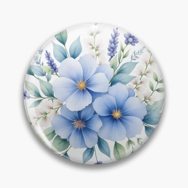 Item preview, Dusty Blue Floral Botanical Pattern – Soft Elegant Flower Design designed and sold by PeacefulD-signs.