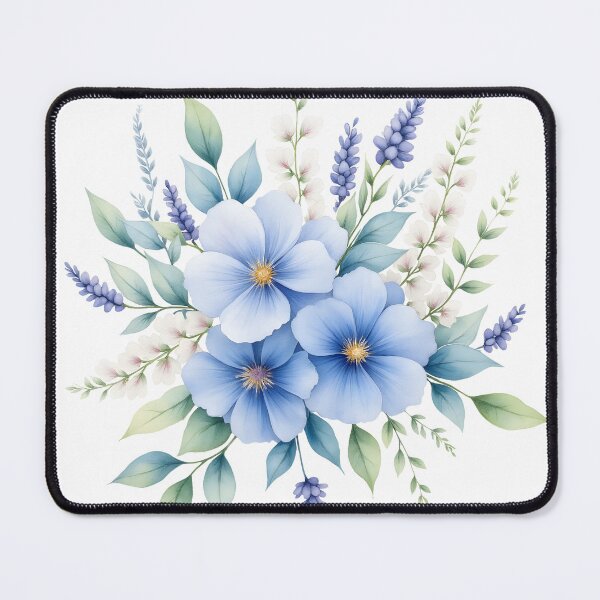 Item preview, Dusty Blue Floral Botanical Pattern – Soft Elegant Flower Design designed and sold by PeacefulD-signs.