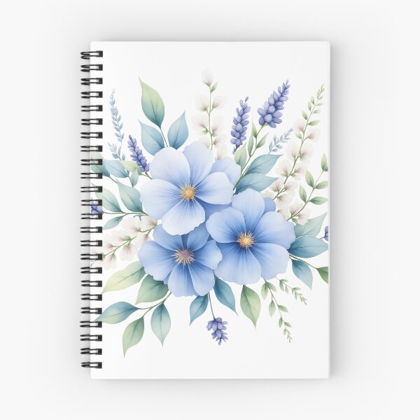 Item preview, Dusty Blue Floral Botanical Pattern – Soft Elegant Flower Design designed and sold by PeacefulD-signs.