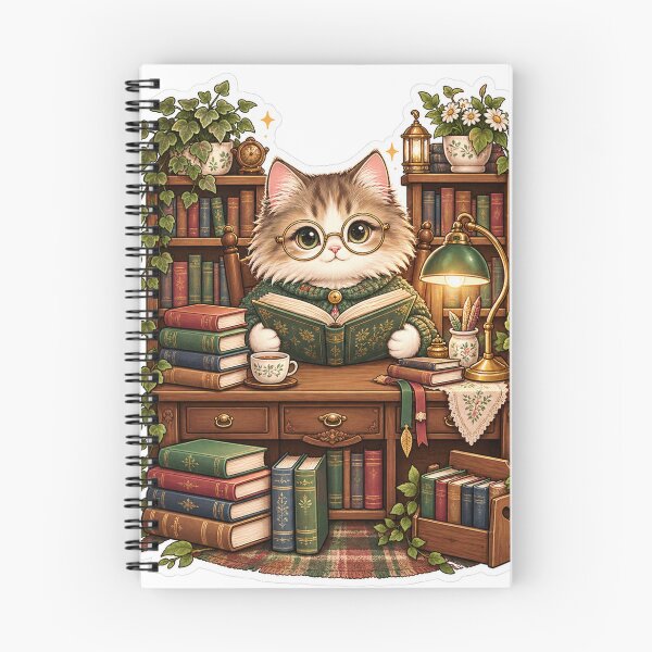Item preview, Cozy Cat Librarian Vintage Library Bookworm Sticker designed and sold by JAY187VK.