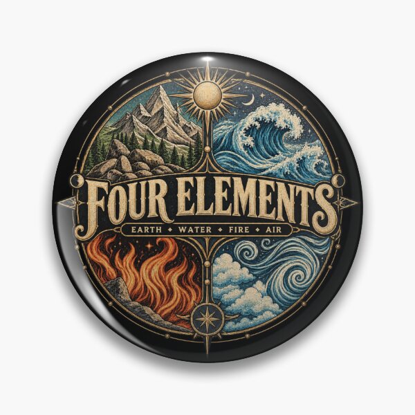 Item preview, Four Elements Vintage Adventure T-Shirt | Earth Water Fire Air Retro Nature Design designed and sold by Fanverse Merchandise.