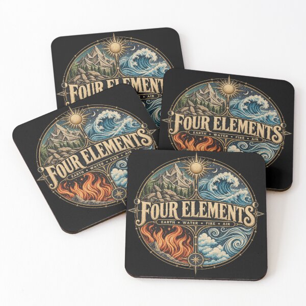 Item preview, Four Elements Vintage Adventure T-Shirt | Earth Water Fire Air Retro Nature Design designed and sold by Fanverse Merchandise.