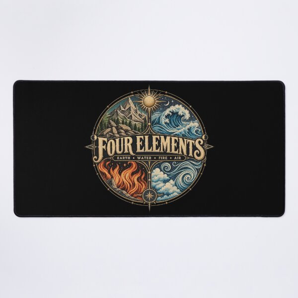 Item preview, Four Elements Vintage Adventure T-Shirt | Earth Water Fire Air Retro Nature Design designed and sold by Fanverse Merchandise.