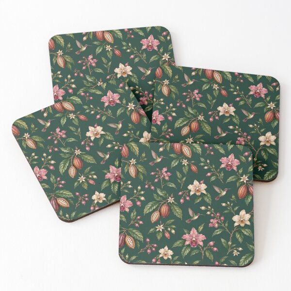 Item preview, Ecuador Botanical Garden – Orchids, Cacao & Hummingbirds Pattern designed and sold by HO•Designs.
