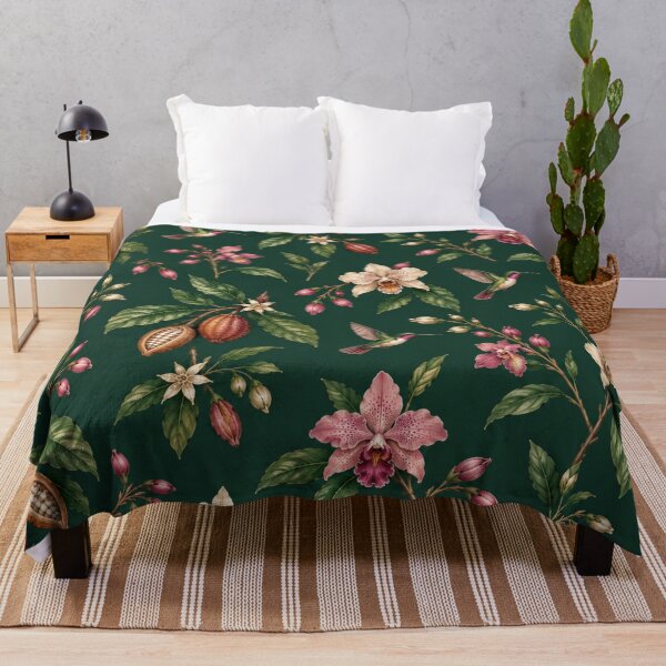 Item preview, Ecuador Botanical Garden – Orchids, Cacao & Hummingbirds Pattern designed and sold by HO•Designs.