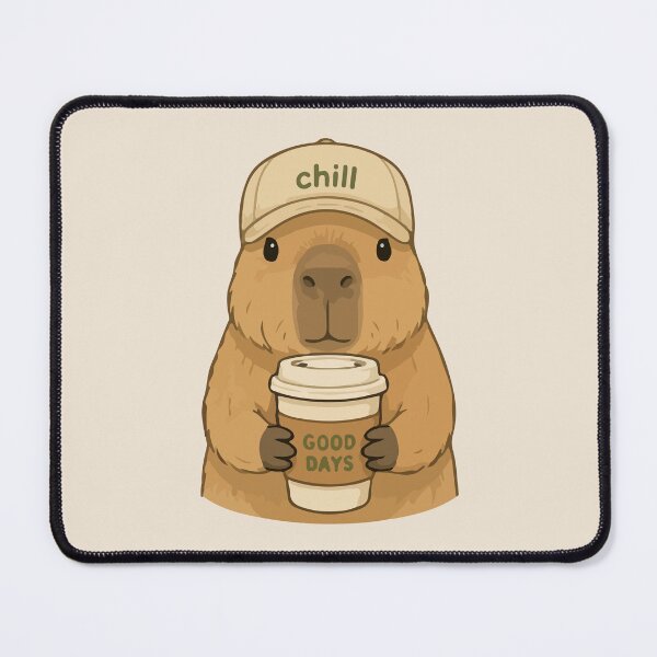 Item preview, Capybara Cartoon with Coffee Chill Good Days designed and sold by stylishdzign.