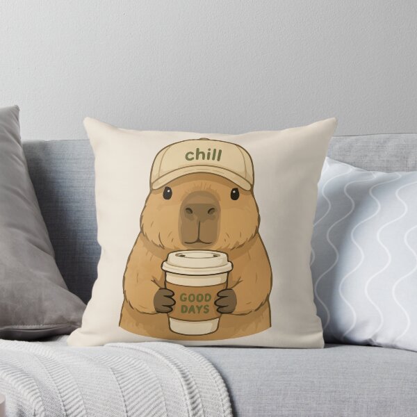 Item preview, Capybara Cartoon with Coffee Chill Good Days  designed and sold by stylishdzign.