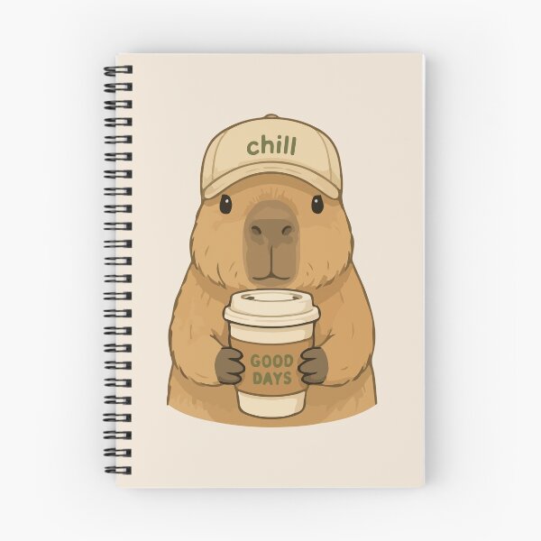 Item preview, Capybara Cartoon with Coffee Chill Good Days designed and sold by stylishdzign.