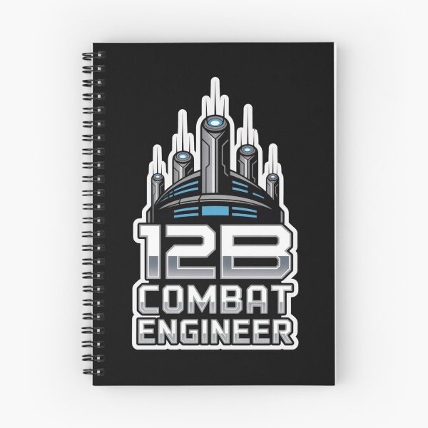 Item preview, 12B Combat Engineer — Futuristic Multi‑Tower Tech Emblem U.S. Army MOS Military Engineering Graphic White Outline designed and sold by GFamilyC.