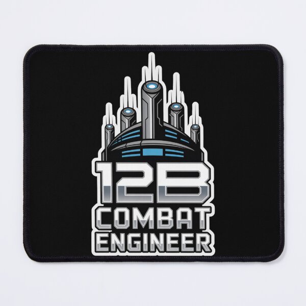 Item preview, 12B Combat Engineer — Futuristic Multi‑Tower Tech Emblem U.S. Army MOS Military Engineering Graphic White Outline designed and sold by GFamilyC.
