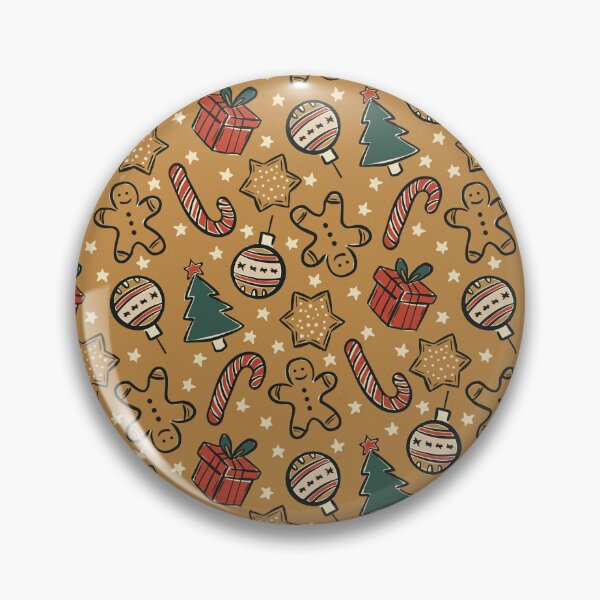 Item preview, Vintage Christmas Ornaments Pattern in Warm Mustard Gold Retro Xmas designed and sold by Claudia S. Design.